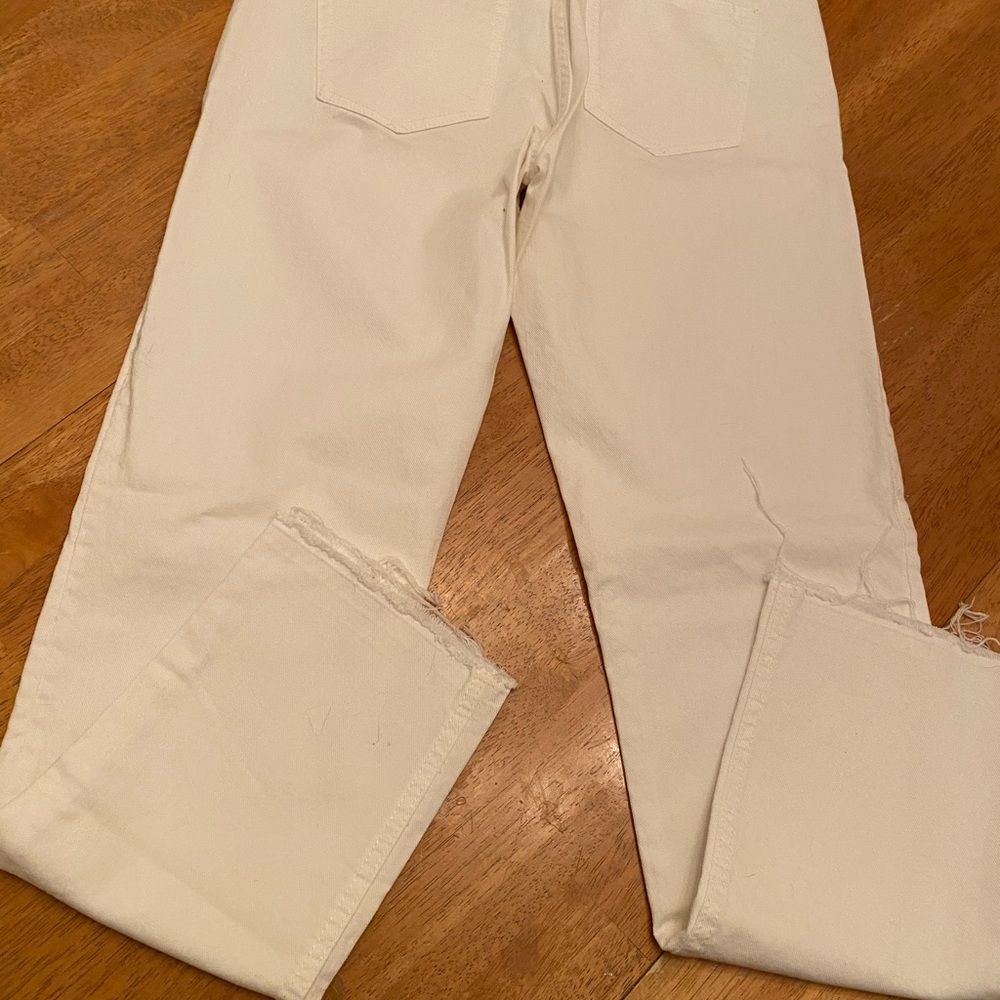 Gap 1969 real straight white denim jeans 30L nice